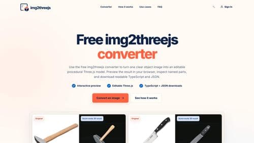 Img2threejs converter online logo