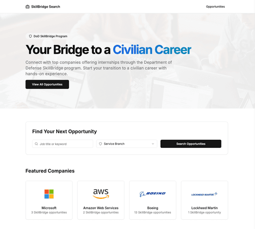 SkillBridge Search