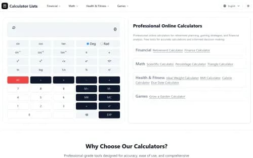 Calculator Lists